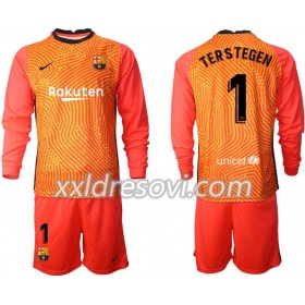 FC Barcelona Golmanski TER Stegen 1 Dječji Komplet dresovi za nogomet 2020-2021 M003 Dugim Rukavima (+ kratke hlače)